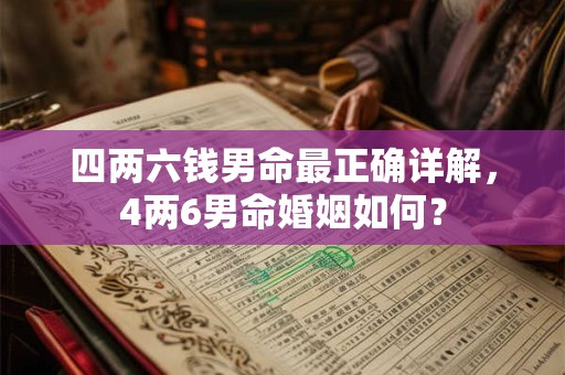 四两六钱男命最正确详解，4两6男命婚姻如何？