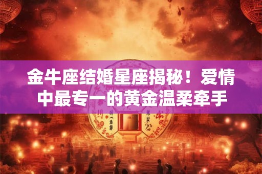 金牛座结婚星座揭秘！爱情中最专一的黄金温柔牵手