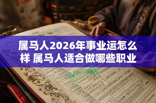 属马人2026年事业运怎么样 属马人适合做哪些职业