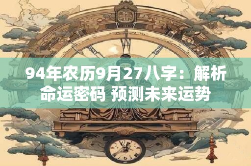 94年农历9月27八字:解析命运密码 预测未来运势 94年农历9月27八字:解析命运密码 预测未来运势