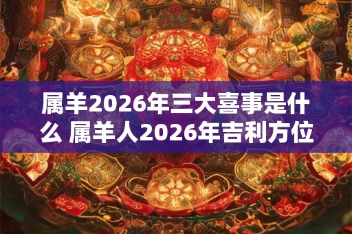 属羊2026年三大喜事是什么 属羊人2026年吉利方位