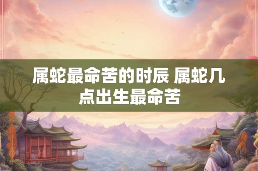 属蛇最命苦的时辰 属蛇几点出生最命苦 属蛇最命苦的时辰 属蛇几点出生最命苦