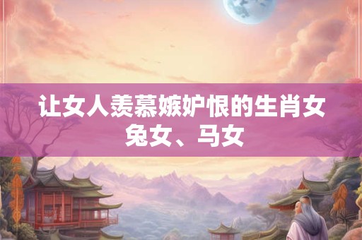 让女人羡慕嫉妒恨的生肖女 兔女、马女 让女人羡慕嫉妒恨的生肖女 兔女、马女