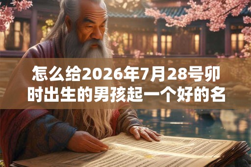 怎么给2026年7月28号卯时出生的男孩起一个好的名字 怎么给2026年7月28号卯时出生的男孩起一个好的名字