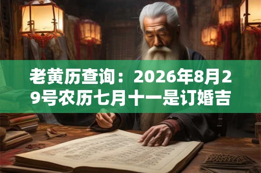 老黄历查询：2026年8月29号农历七月十一是订婚吉日吗