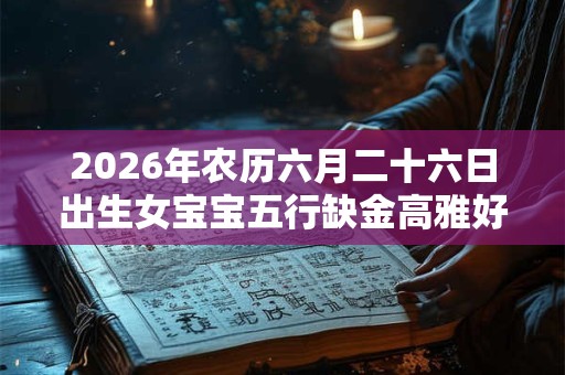 2026年农历六月二十六日出生女宝宝五行缺金高雅好听名字