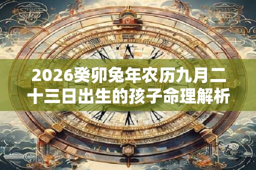 2026癸卯兔年农历九月二十三日出生的孩子命理解析! 2026癸卯兔年农历九月二十三日出生的孩子命理解析!