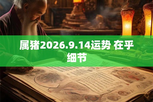 属猪2026.9.14运势 在乎细节 属猪2026.9.14运势 在乎细节