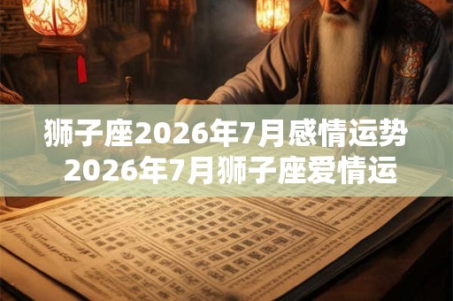 狮子座2026年7月感情运势 2026年7月狮子座爱情运程详解 狮子座2026年7月感情运势 2026年7月狮子座爱情运程详解