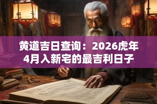 黄道吉日查询:2026虎年4月入新宅的最吉利日子 黄道吉日查询:2026虎年4月入新宅的最吉利日子