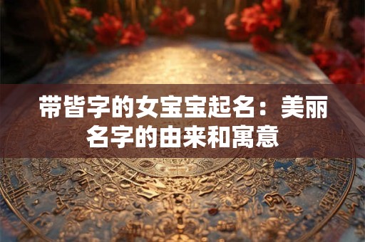 带皆字的女宝宝起名:美丽名字的由来和寓意 带皆字的女宝宝起名:美丽名字的由来和寓意