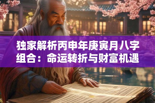 独家解析丙申年庚寅月八字组合:命运转折与财富机遇的秘密! 独家解析丙申年庚寅月八字组合:命运转折与财富机遇的秘密!