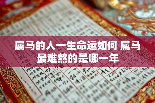 属马的人一生命运如何 属马最难熬的是哪一年 属马的人一生命运如何 属马最难熬的是哪一年