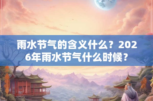 雨水节气的含义什么？2026年雨水节气什么时候？
