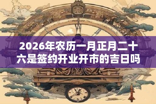 2026年农历一月正月二十六是签约开业开市的吉日吗? 2026年农历一月正月二十六是签约开业开市的吉日吗?