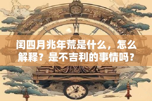 闰四月兆年荒是什么,怎么解释?是不吉利的事情吗? 闰四月兆年荒是什么,怎么解释?是不吉利的事情吗?