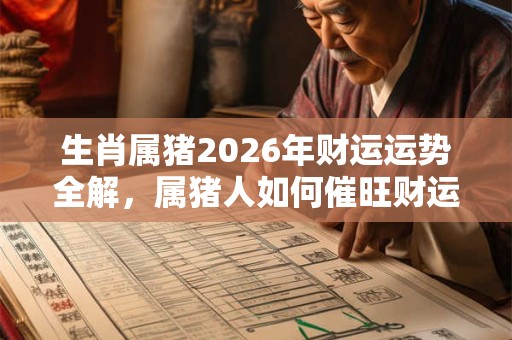 生肖属猪2026年财运运势全解,属猪人如何催旺财运? 生肖属猪2026年财运运势全解,属猪人如何催旺财运?