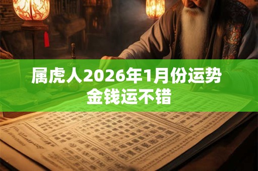 属虎人2026年1月份运势 金钱运不错 属虎人2026年1月份运势 金钱运不错