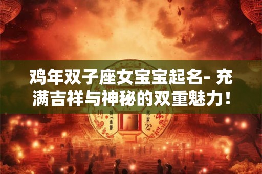 鸡年双子座女宝宝起名- 充满吉祥与神秘的双重魅力！