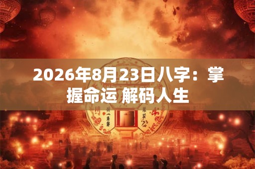 2026年8月23日八字:掌握命运 解码人生 2026年8月23日八字:掌握命运 解码人生