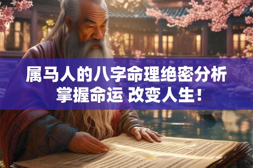 属马人的八字命理绝密分析 掌握命运 改变人生！