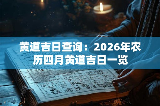 黄道吉日查询:2026年农历四月黄道吉日一览 黄道吉日查询:2026年农历四月黄道吉日一览
