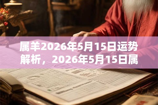 属羊2026年5月15日运势解析,2026年5月15日属羊运势分析 属羊2026年5月15日运势解析,2026年5月15日属羊运势分析