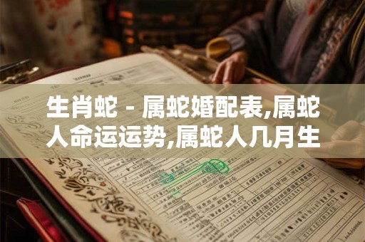 生肖蛇 - 属蛇婚配表,属蛇人命运运势,属蛇人几月生最好,今年多大
