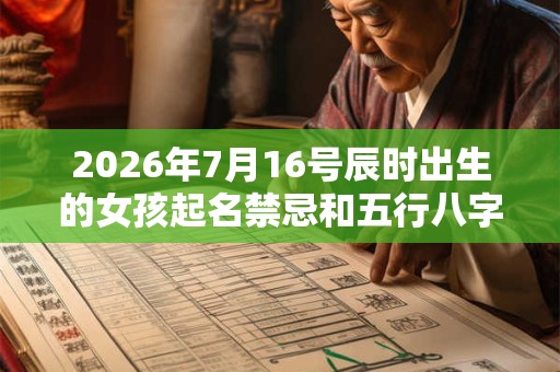 2026年7月16号辰时出生的女孩起名禁忌和五行八字！