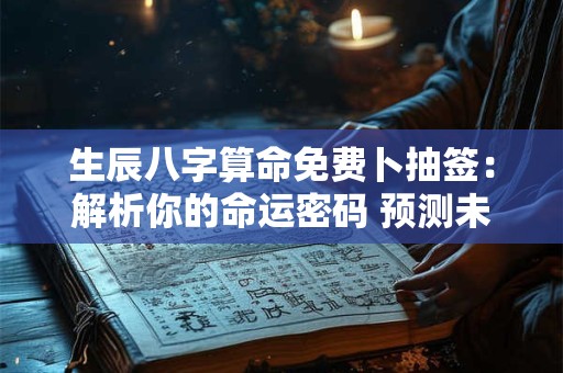 生辰八字算命免费卜抽签：解析你的命运密码 预测未来运势！