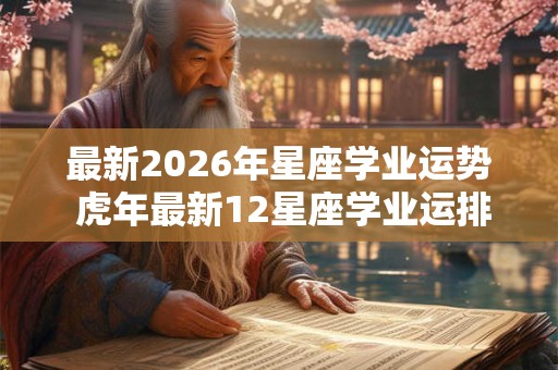最新2026年星座学业运势 虎年最新12星座学业运排行
