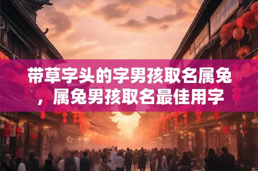 带草字头的字男孩取名属兔，属兔男孩取名最佳用字