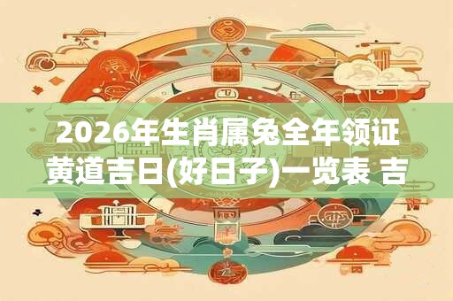 2026年生肖属兔全年领证黄道吉日(好日子)一览表 吉日查询有门道