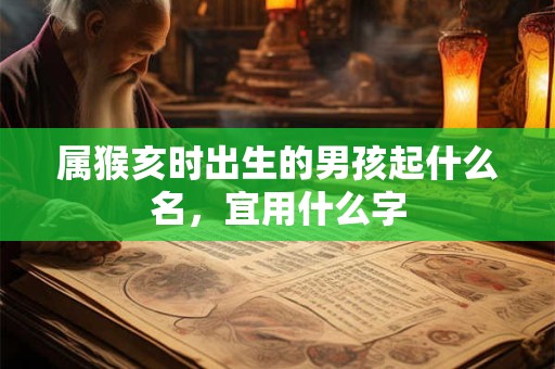 属猴亥时出生的男孩起什么名，宜用什么字