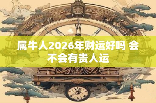 属牛人2026年财运好吗 会不会有贵人运