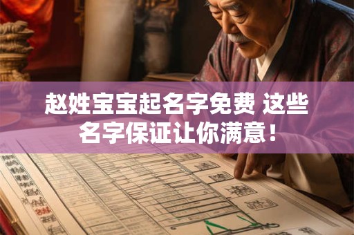 赵姓宝宝起名字免费 这些名字保证让你满意！