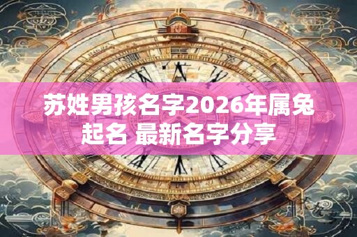 苏姓男孩名字2026年属兔起名 最新名字分享