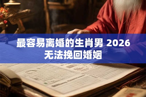 最容易离婚的生肖男 2026无法挽回婚姻