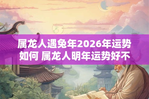 属龙人遇兔年2026年运势如何 属龙人明年运势好不好