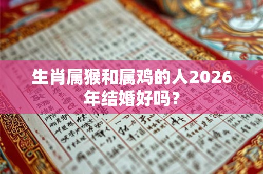 生肖属猴和属鸡的人2026年结婚好吗? 生肖属猴和属鸡的人2026年结婚好吗?