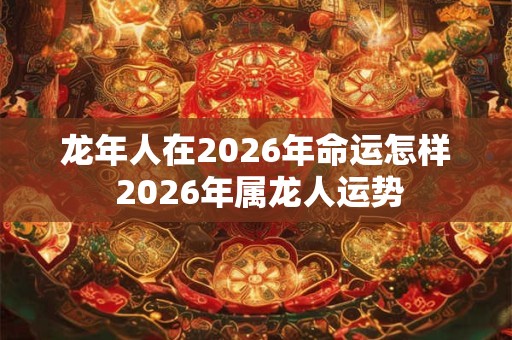 龙年人在2026年命运怎样 2026年属龙人运势 龙年人在2026年命运怎样 2026年属龙人运势