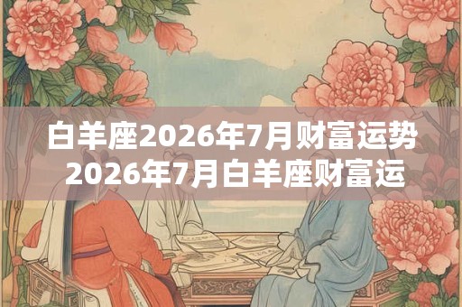 白羊座2026年7月财富运势 2026年7月白羊座财富运程详解