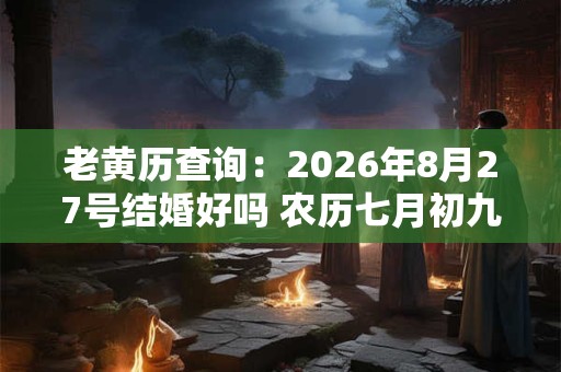 老黄历查询：2026年8月27号结婚好吗 农历七月初九宜嫁娶吗