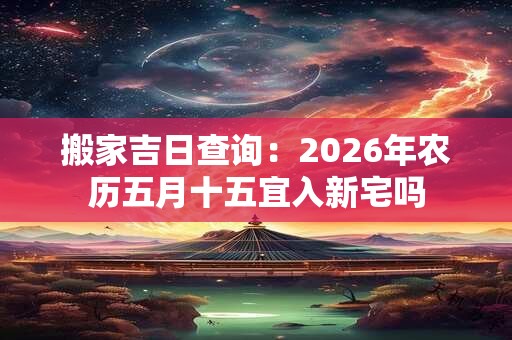 搬家吉日查询：2026年农历五月十五宜入新宅吗