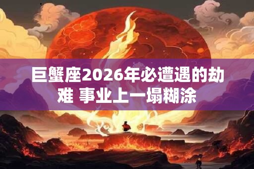 巨蟹座2026年必遭遇的劫难 事业上一塌糊涂 巨蟹座2026年必遭遇的劫难 事业上一塌糊涂