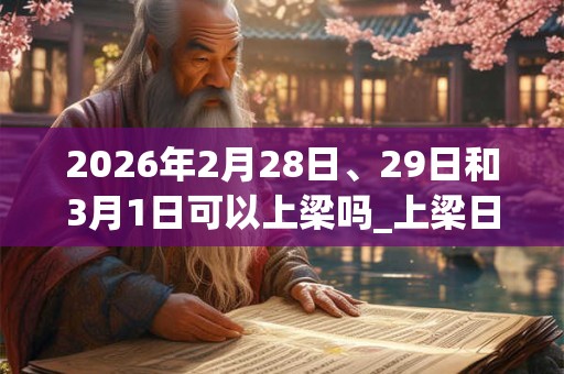2026年2月28日、29日和3月1日可以上梁吗_上梁日子好吗 2026年2月28日、29日和3月1日可以上梁吗_上梁日子好吗