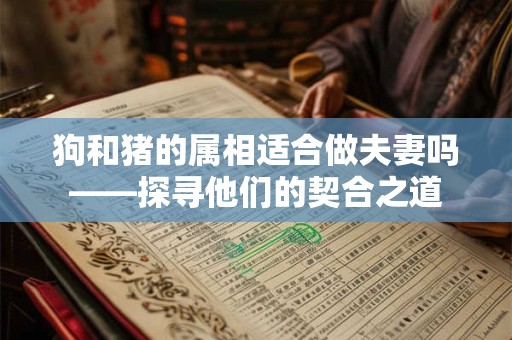 狗和猪的属相适合做夫妻吗——探寻他们的契合之道