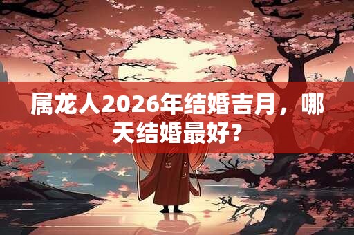 属龙人2026年结婚吉月，哪天结婚最好？