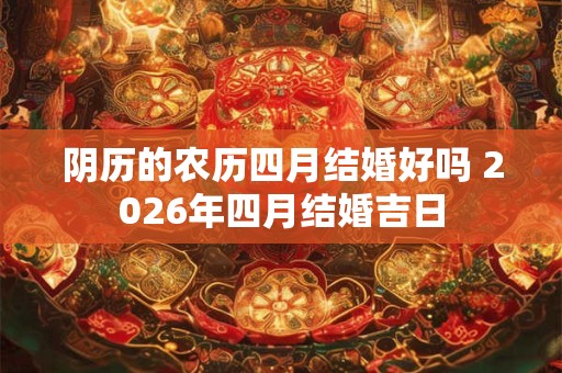 阴历的农历四月结婚好吗 2026年四月结婚吉日