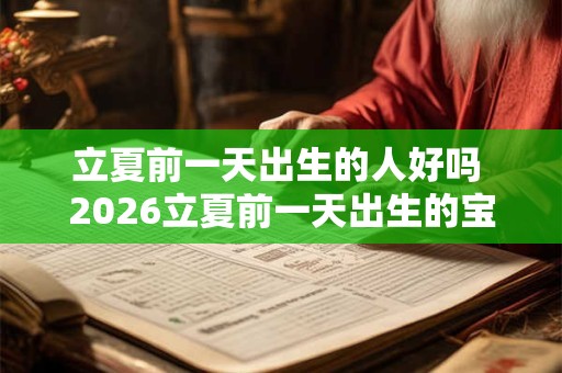立夏前一天出生的人好吗 2026立夏前一天出生的宝宝取名